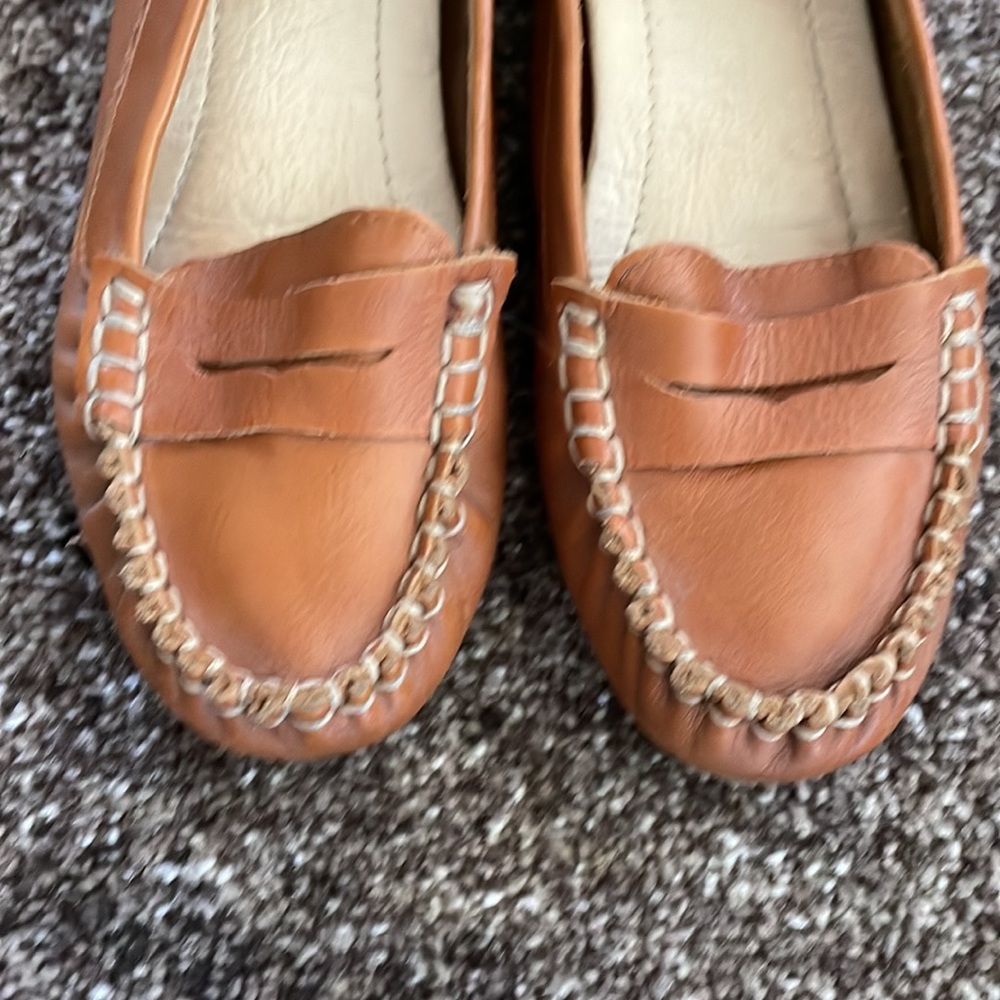 Women’s Aldo driving penny loafers saddle light brown size 6 EUC - Picture 5 of 6